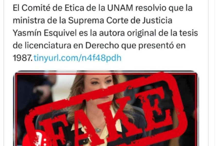 UNAM desmiente que Comité de Ética haya resuelto a favor de ministra Esquivel, sobre plagio de tesis