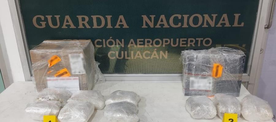 Asegura Guardia Nacional paquetes con droga sintética en aeropuerto de Culiacán