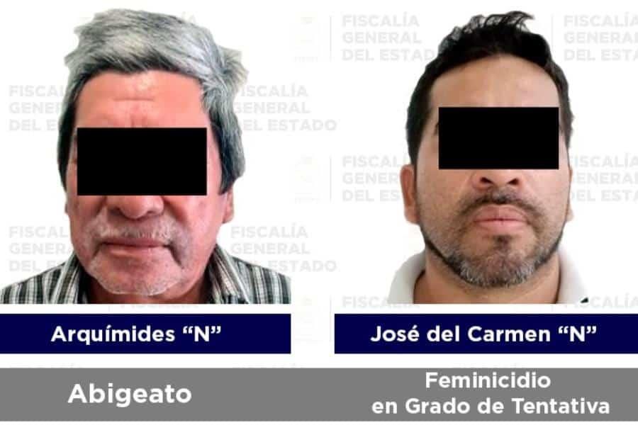 Por tentativa de feminicidio, violencia familiar y abigeato detiene FGE a 5 personas