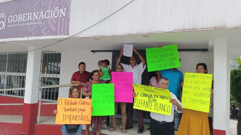 Samaria "se llevó" 3 viviendas por omisión de Conagua: Pobladores de Colima, Cunduacán