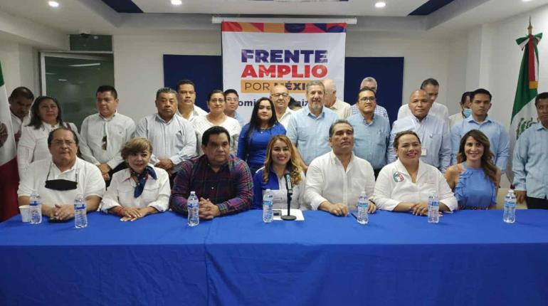 PAN, PRI y PRD Tabasco celebran candidatura de Xóchitl Gálvez