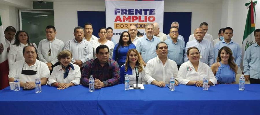 PAN, PRI y PRD Tabasco celebran candidatura de Xóchitl Gálvez