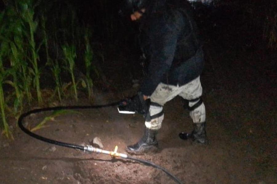 Desmantela Guardia Nacional toma clandestina en Tlalhuelilpan, Hidalgo