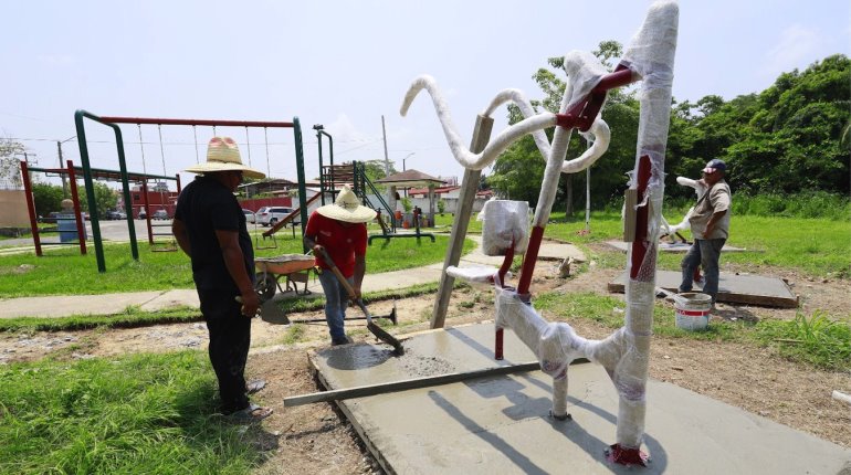 Rehabilitación del parque en Lomas de Ocuiltzapotlán al 70%: Centro