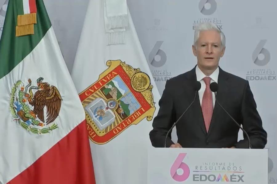 Con elogios a AMLO, Del Mazo, rinde su último informe