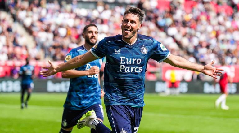 Goles de Santi Giménez son nominados a mejor anotación del mes del Feyenoord