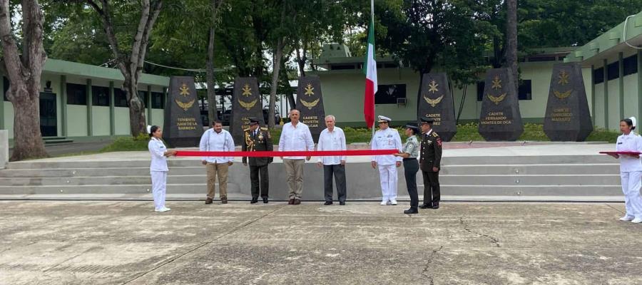 Inauguran hemiciclo en honor a los Niños Héroes al interior de la 30 Zona Militar