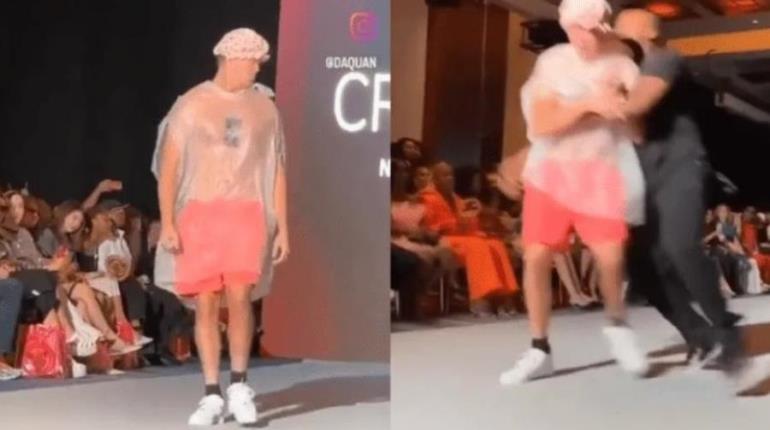 Se disfraza y finge ser modelo durante pasarela de la Semana de la Moda en Nueva York