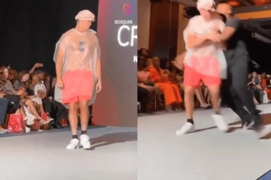 Se disfraza y finge ser modelo durante pasarela de la Semana de la Moda en Nueva York