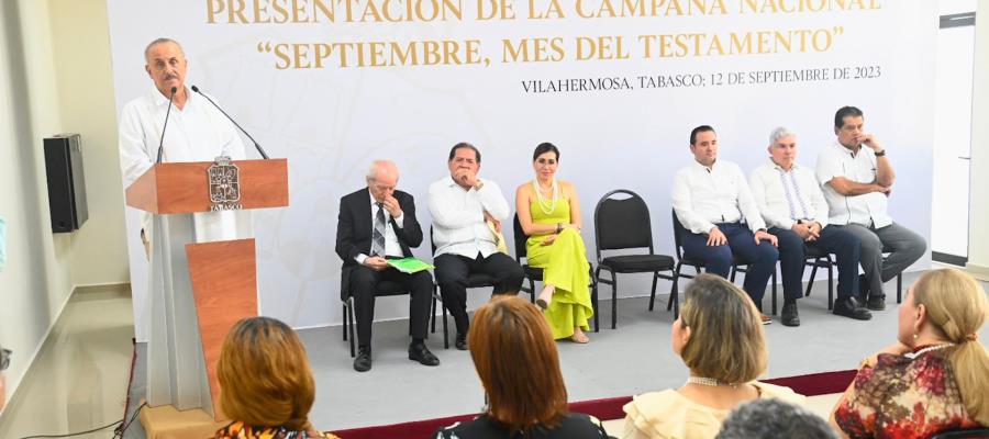 Dan banderazo de inicio a campaña "Septiembre, Mes del Testamento"