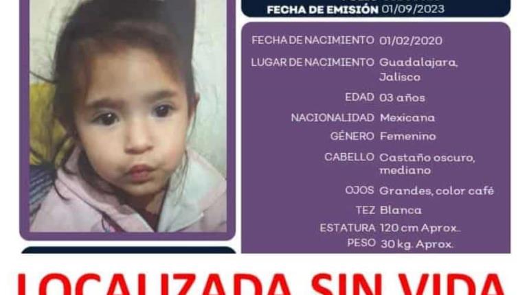 Hallan sin vida en una cubeta a Kailani, menor reportada como desaparecida en Jalisco