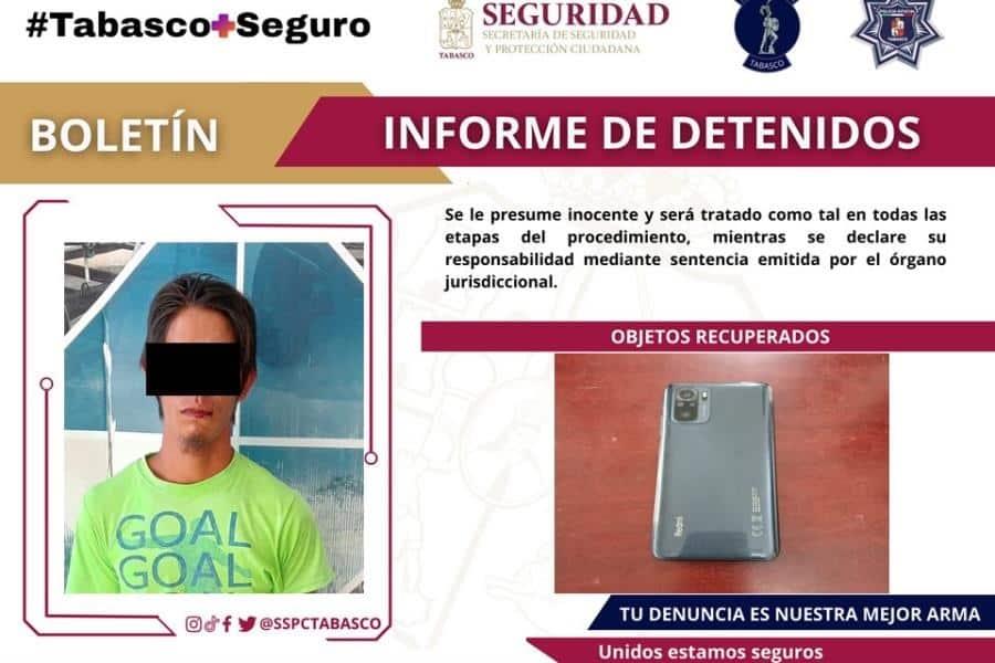 Detiene SSPC a 4 por robo en Villahermosa