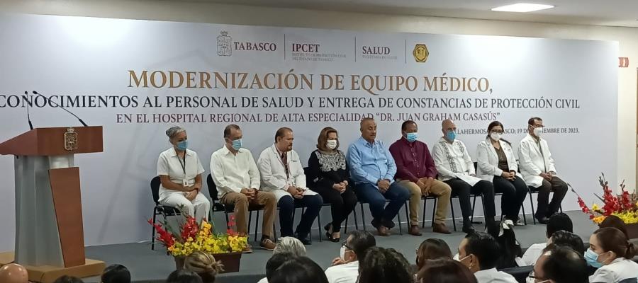 Entrega Gobierno de Tabasco equipamiento médico a hospitales con inversión de mil mdp