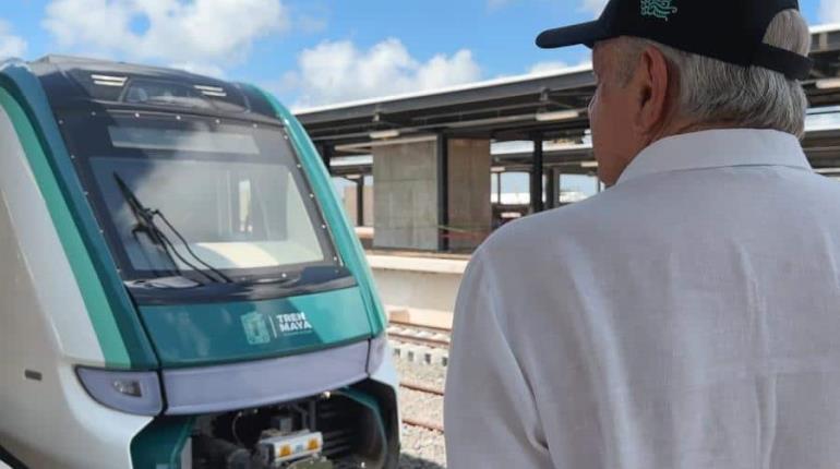 "Casi la totalidad de la vía" presume AMLO avances del Tren Maya en el tramo Chiapas