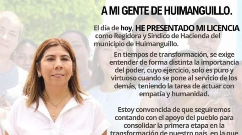 Pide licencia síndico de Hacienda de Huimanguillo, destaca que seguirá "construyendo el camino del porvenir"