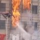 En China realizan ejercicio para extinguir incendio utilizando drones