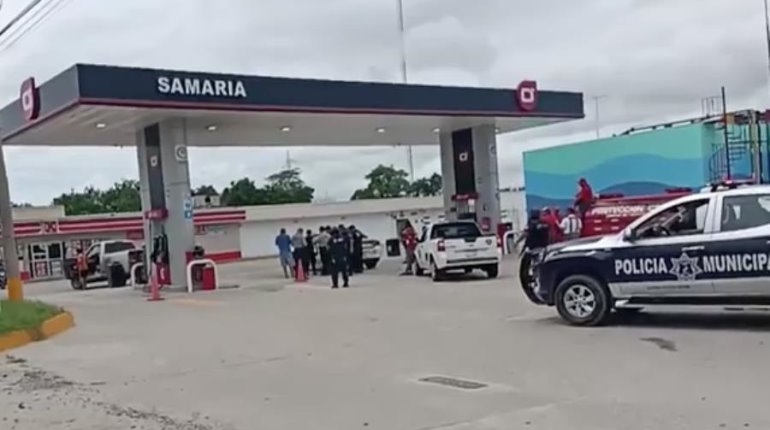 En motocicleta intentan quemar gasolinera en la Cárdenas – Villahermosa