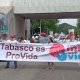 Realizan tercera caminata a favor de la mujer y la vida en Tabasco