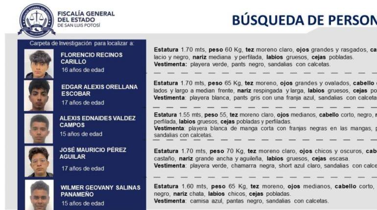 Desaparecen 5 jóvenes migrantes, de entre 15 y 17 años, en San Luis Potosí