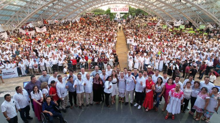 Pide Sheinbaum desde Campeche mayoría en el Congreso de la Unión para 2024