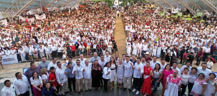 Pide Sheinbaum desde Campeche mayoría en el Congreso de la Unión para 2024