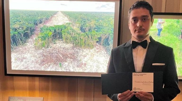 Premian en Londres a mexicano por foto de deforestación en ruta del Tren Maya