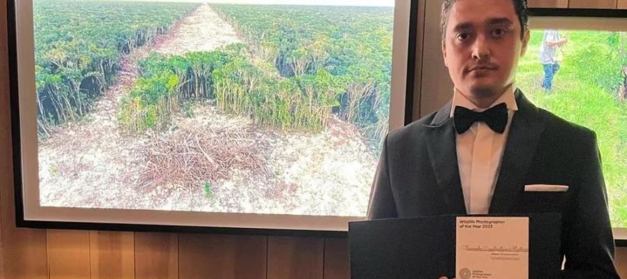 Premian en Londres a mexicano por foto de deforestación en ruta del Tren Maya