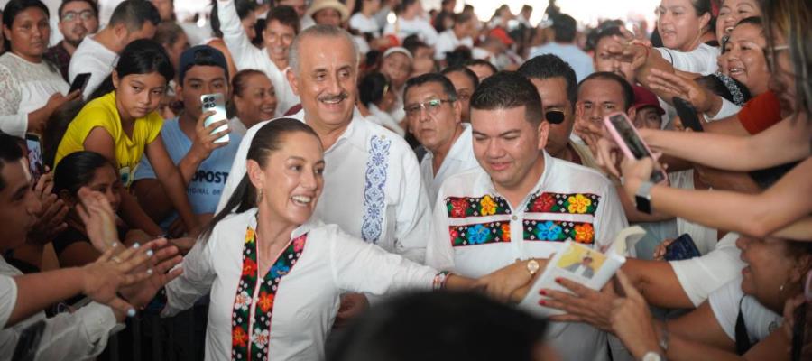 Convoca Sheinbaum a la unidad desde Tabasco, con ausencia de Adán Augusto, Noroña y Velasco