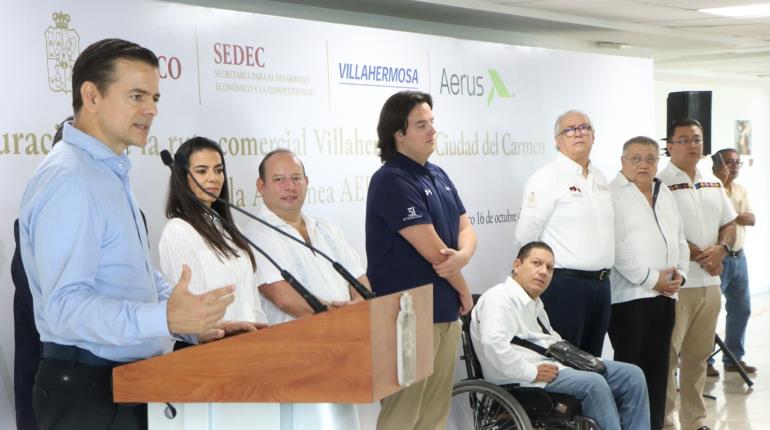 Aerus inaugura cuarta ruta del Aeropuerto de Villahermosa ahora a Ciudad del Carmen