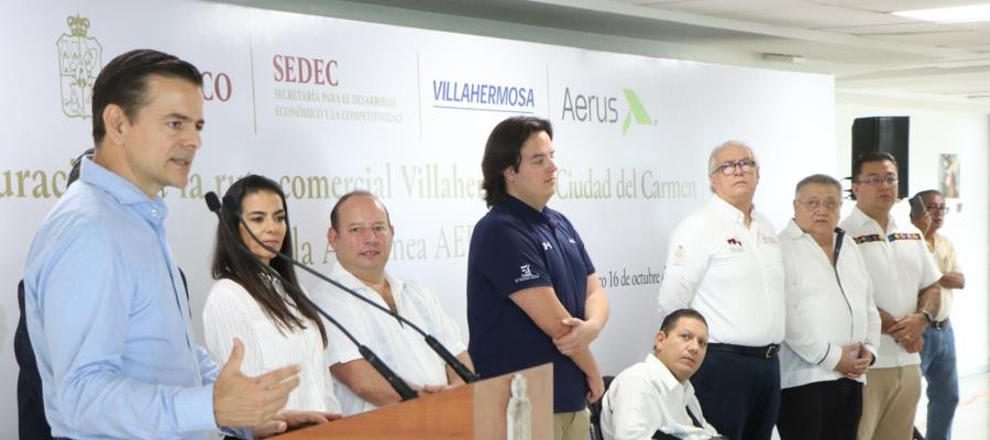 Aerus inaugura cuarta ruta del Aeropuerto de Villahermosa ahora a Ciudad del Carmen