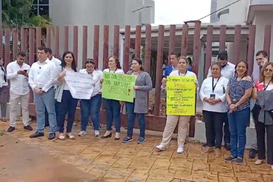 Protestan trabajadores del Poder Judicial, desde sedes en Villahermosa