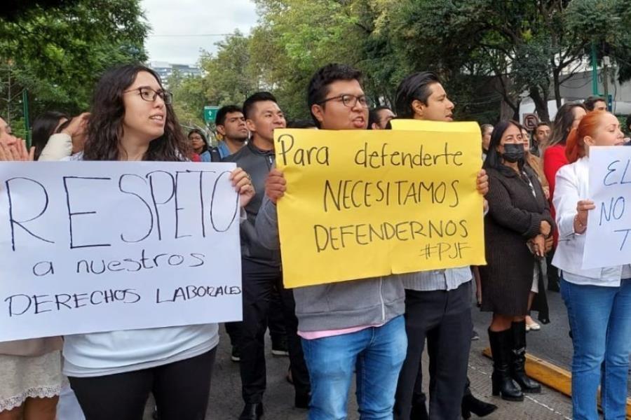 Se manifiestan trabajadores del PJF por eliminación de fideicomisos