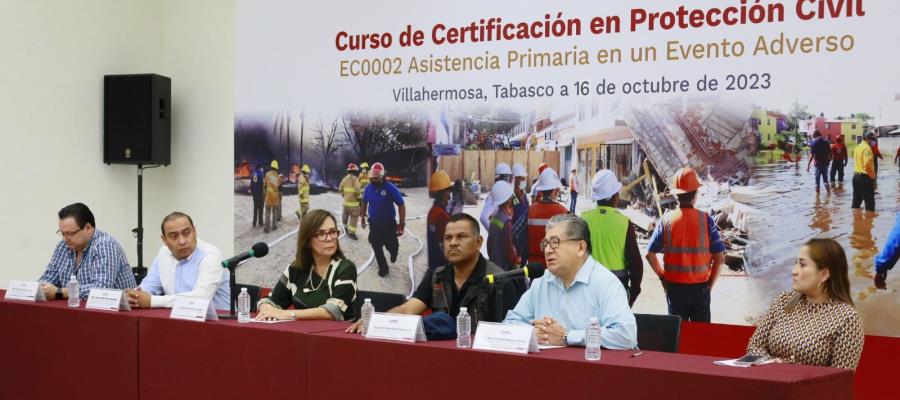 Inaugura Centro curso de certificación en Protección Civil para casos de emergencia