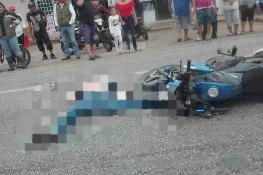 Atropellan y matan a motociclista en la Villahermosa-Teapa