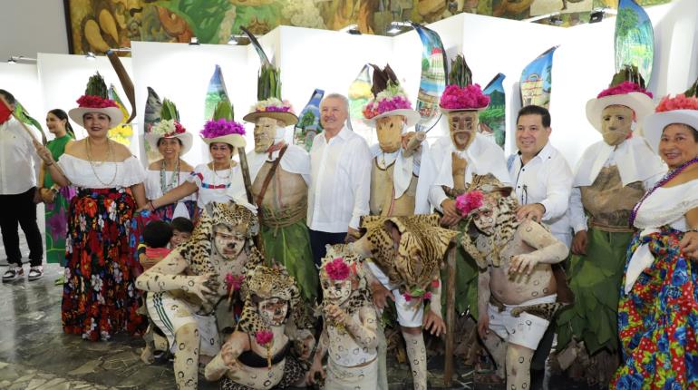 Inauguran exposición artística ´Caretas de Cojóes y Yaguas´ en el Congreso de Tabasco