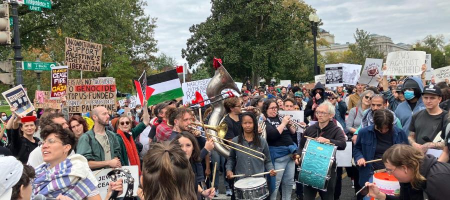 Propalestinos se manifiestan en el Capitolio en Washington; hay detenidos