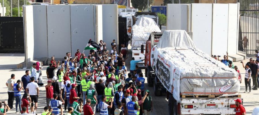 Llega segundo convoy con ayuda humanitaria a Gaza