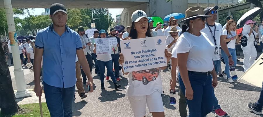 Poder Judicial marcha en Tabasco para exigir respeto a su labor y la no intervención de otros poderes