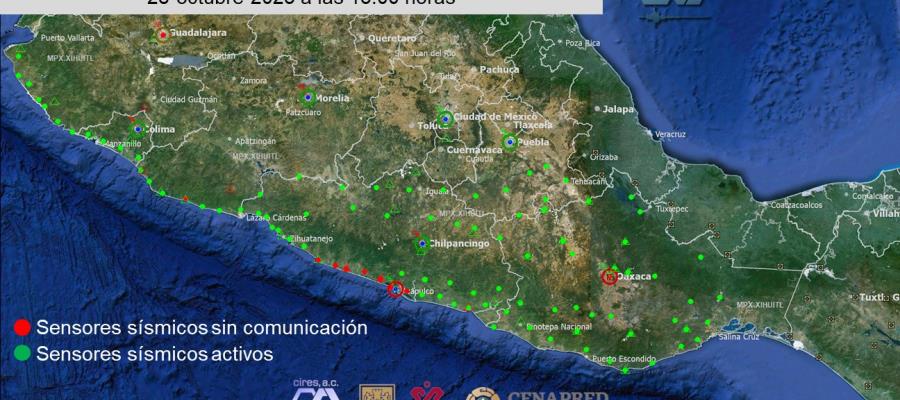 Restablecen 19 de 26 sensores sísmicos en Guerrero tras Otis