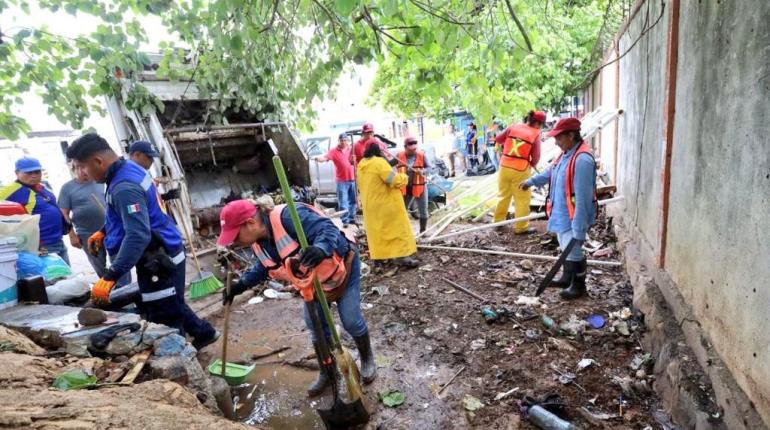 Retiran casi 40 toneladas de basura de drenajes y cárcamos de Villahermosa