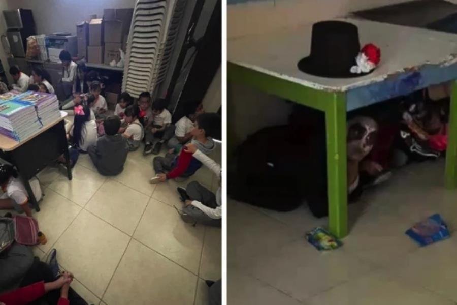 Niños disfrazados se esconden debajo de mesas ante balaceras en Sonora