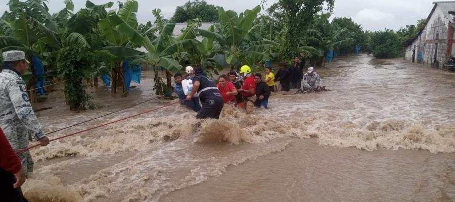 4 ríos de Tabasco por arriba de su nivel de desbordamiento