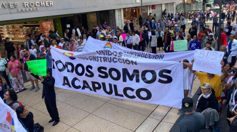 Llega a CDMX protesta de damnificados de Acapulco