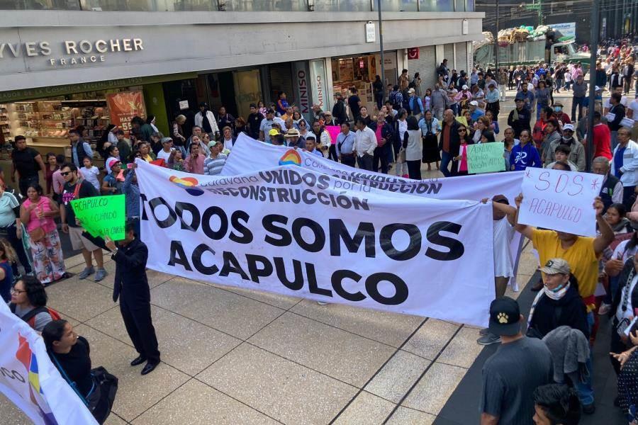 Llega a CDMX protesta de damnificados de Acapulco