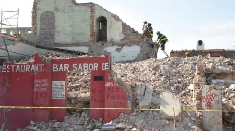 Mueren 2 albañiles tras derrumbe de edificio antiguo en Tamaulipas