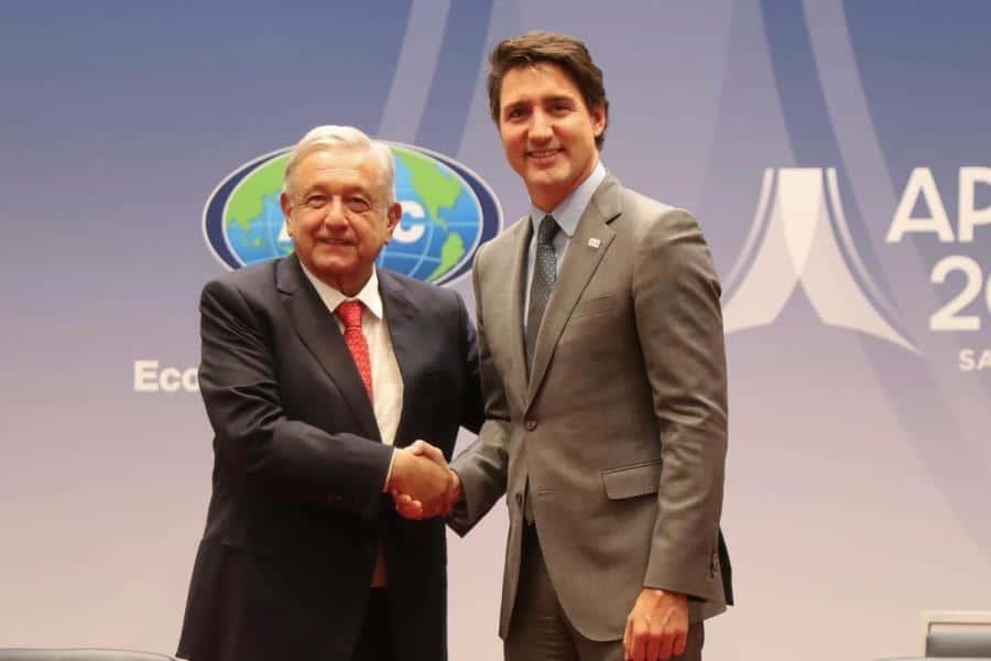 Aborda Obrador tema migratorio e inversiones canadienses en México con Trudeau