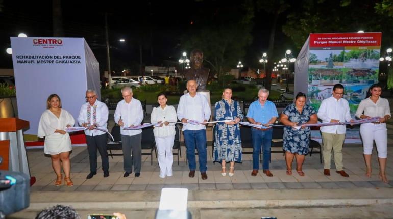 Recuperación de parques, contrarresta conductas antisociales: Merino al reinaugurar el "Manuel Mestre"