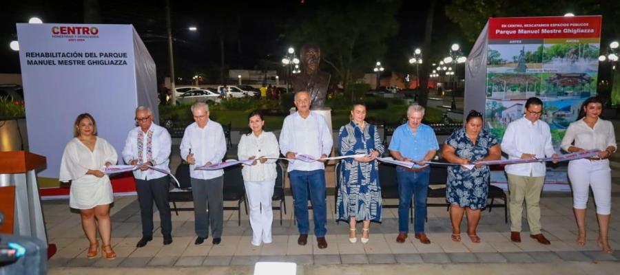 Recuperación de parques, contrarresta conductas antisociales: Merino al reinaugurar el "Manuel Mestre"