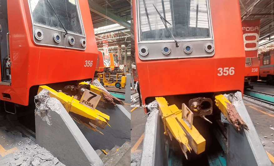 Choca tren del Metro de la CDMX en terminal El Rosario