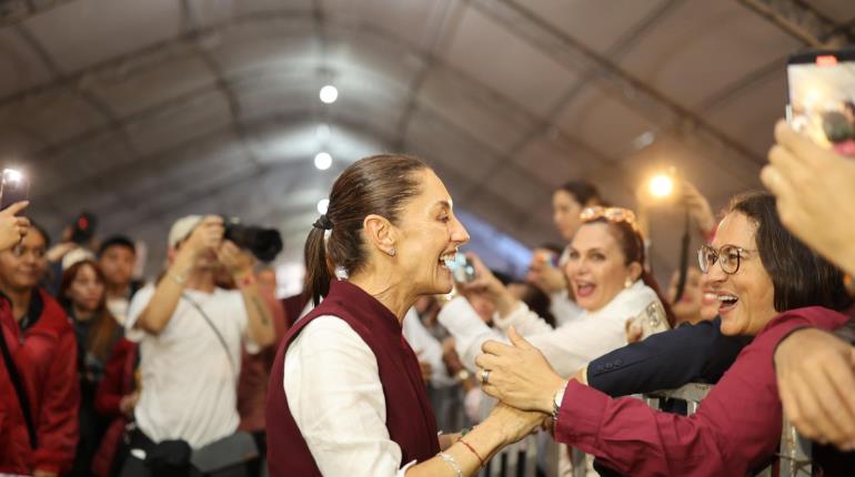 Agua de Tabasco da la bienvenida a Sheinbaum en Cárdenas